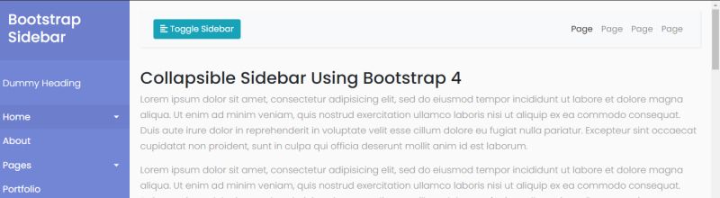 Bootstrap Sidebar by Truong Tran