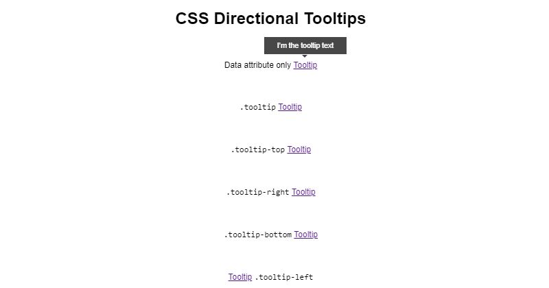 CSS Directional Tooltips