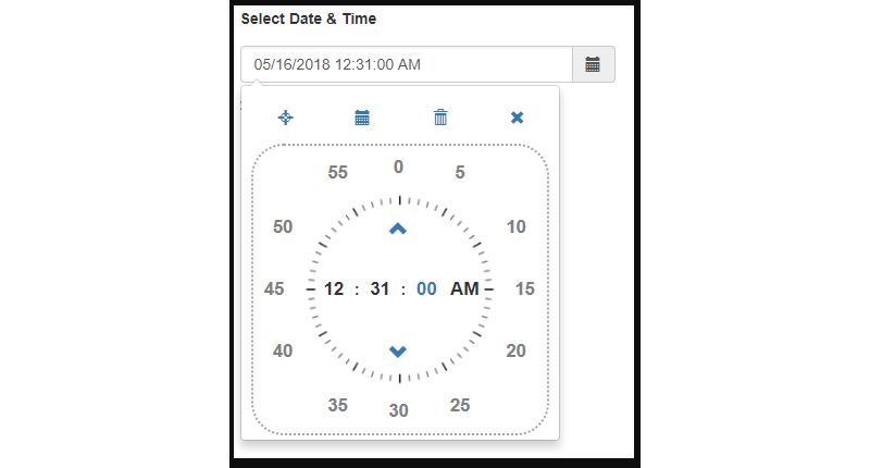Date/Time Picker with Clock-Like Time-Picker