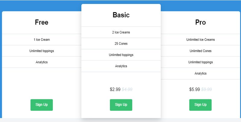 Pricing Table By tormorten
