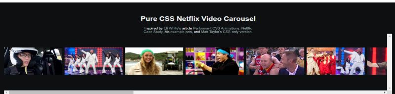 Pure CSS Netflix Video Carousel Template