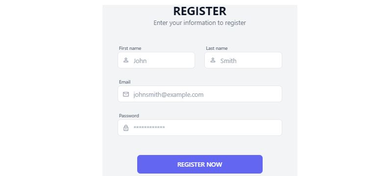 Simple Register_Sign Up Form_ Tailwind Beauty By Scott Windon