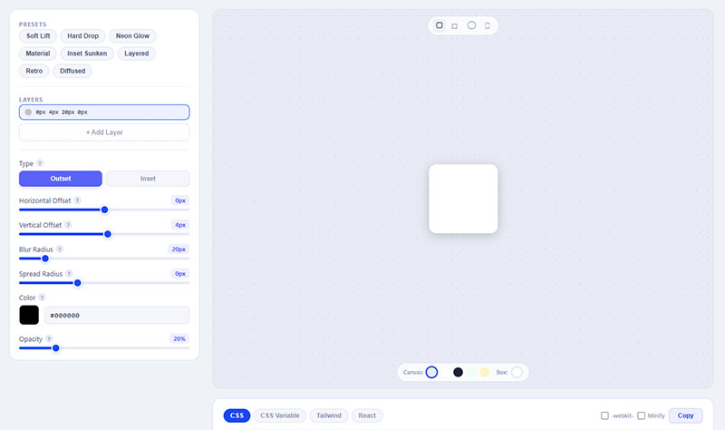 CSS Box Shadow Generator by WPDean